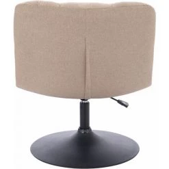 SVITA LAUREL Chaise De Salon Chaise Rembourrée Fauteuil Pivotant Pied Circulaire Tissu Beige -Pas Cher Fauteuil Magasin 56827272 4