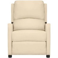 Fauteuil De Massage Inclinable Crème Tissu VidaXL -Pas Cher Fauteuil Magasin 56853304 2