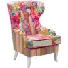 BELIANI Fauteuil Patchwork En Tissu Multicolore - Rose -Pas Cher Fauteuil Magasin 5705558 1