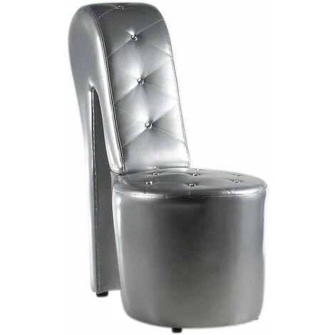 Paris Prix - Fauteuil Design "chaussure Diamant" 105cm Gris 3 Paris Prix - Fauteuil Design "chaussure Diamant" 105cm Gris