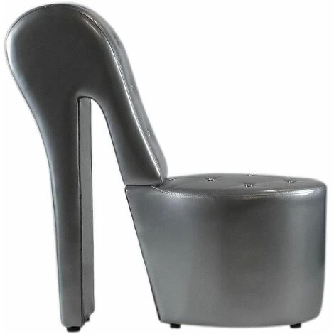 Paris Prix - Fauteuil Design "chaussure Diamant" 105cm Gris 4 Paris Prix - Fauteuil Design "chaussure Diamant" 105cm Gris – Image 2