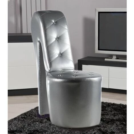 Paris Prix - Fauteuil Design "chaussure Diamant" 105cm Gris 6 Paris Prix - Fauteuil Design "chaussure Diamant" 105cm Gris – Image 4