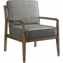 Paris Prix - Fauteuil Vintage Design "belgrade" 85cm Gris -Pas Cher Fauteuil Magasin 57075413 4