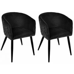 ATMOSPHERA, CRATEUR D'INTRIEUR Lot De 2 Fauteuils Design "Marlo" 76cm Noir