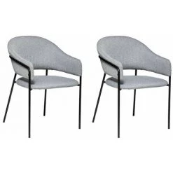 ATMOSPHERA, CRATEUR D'INTRIEUR Lot De 2 Fauteuils Design "Siron" 81cm Gris Galet