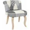 Paris Prix - Fauteuil Patchwork Design "eleonor" 68cm Gris -Pas Cher Fauteuil Magasin 57077161 1