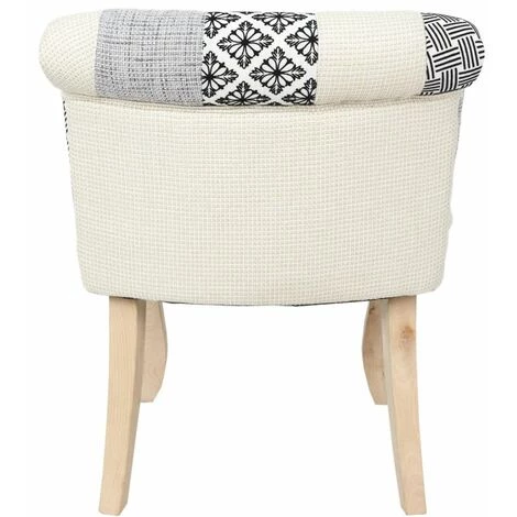 Paris Prix - Fauteuil Patchwork Design "eleonor" 68cm Gris 6 Paris Prix - Fauteuil Patchwork Design "eleonor" 68cm Gris – Image 4