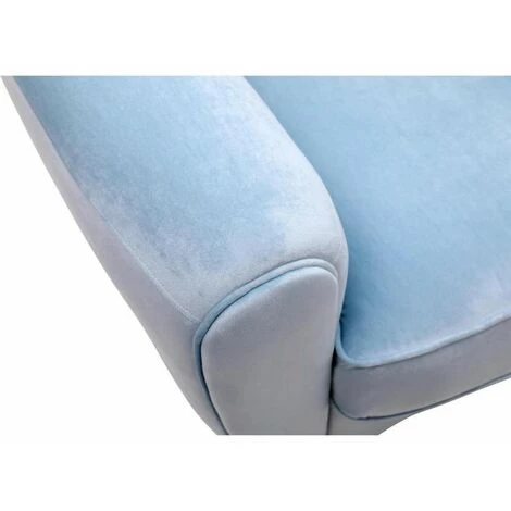 Paris Prix - Fauteuil Club En Velours "timber" 85cm Bleu 5 Paris Prix - Fauteuil Club En Velours "timber" 85cm Bleu – Image 3