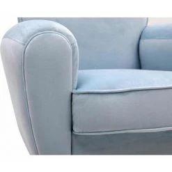 Paris Prix - Fauteuil Club En Velours "timber" 85cm Bleu 10 Paris Prix - Fauteuil Club En Velours "timber" 85cm Bleu -Pas Cher Fauteuil Magasin 57077719 4
