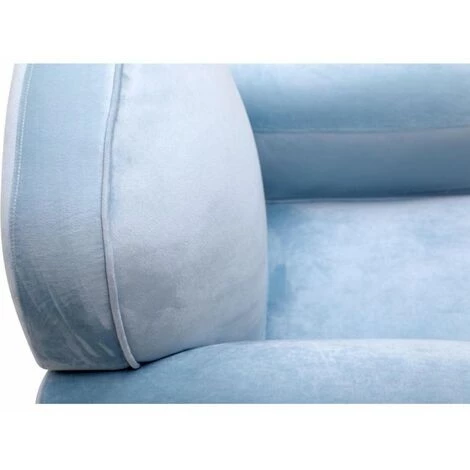 Paris Prix - Fauteuil Club En Velours "timber" 85cm Bleu 7 Paris Prix - Fauteuil Club En Velours "timber" 85cm Bleu – Image 5