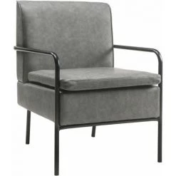 Paris Prix - Fauteuil Vintage "bearcreek" 77cm Gris & Noir