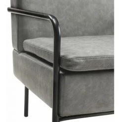 Paris Prix - Fauteuil Vintage "bearcreek" 77cm Gris & Noir -Pas Cher Fauteuil Magasin 57077885 3