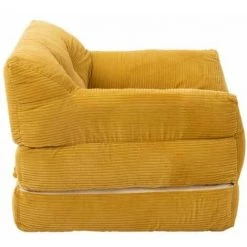 Paris Prix - Fauteuil Design En Velours "gavino" 95cm Ocre -Pas Cher Fauteuil Magasin 57079748 3