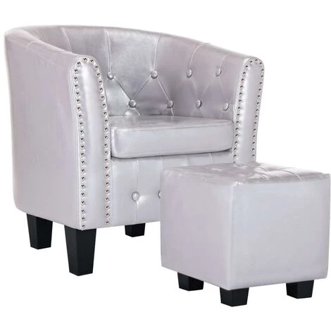 NOVA Pozzetto Fauteuil Avec Des Reproches écologiques Sur Le Fauteuil Relaxation De Différentes Couleurs Fauteuil Avec Repose-pied Argenté Brillant Similicuir Couleur : Argent Lucide 4 NOVA Pozzetto Fauteuil Avec Des Reproches écologiques Sur Le Fauteuil Relaxation De Différentes Couleurs Fauteuil Avec Repose-pied Argenté Brillant Similicuir Couleur : Argent Lucide – Image 2