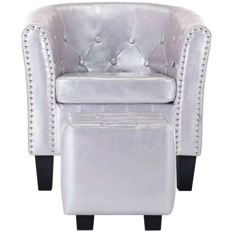 NOVA Pozzetto Fauteuil Avec Des Reproches écologiques Sur Le Fauteuil Relaxation De Différentes Couleurs Fauteuil Avec Repose-pied Argenté Brillant Similicuir Couleur : Argent Lucide 6 NOVA Pozzetto Fauteuil Avec Des Reproches écologiques Sur Le Fauteuil Relaxation De Différentes Couleurs Fauteuil Avec Repose-pied Argenté Brillant Similicuir Couleur : Argent Lucide – Image 4