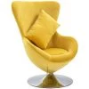 NOVA Fauteuil D'œuf Extrêmement Relaxant Avec Un Coussin De Velours élégant Diverses Couleurs Fauteuil Pivotant En Forme D’œuf Avec Coussin Jaune Velours Couleur : JAUNE -Pas Cher Fauteuil Magasin 57092418 1