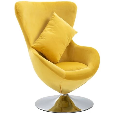 NOVA Fauteuil D'œuf Extrêmement Relaxant Avec Un Coussin De Velours élégant Diverses Couleurs Fauteuil Pivotant En Forme D’œuf Avec Coussin Jaune Velours Couleur : JAUNE 3 NOVA Fauteuil D'œuf Extrêmement Relaxant Avec Un Coussin De Velours élégant Diverses Couleurs Fauteuil Pivotant En Forme D’œuf Avec Coussin Jaune Velours Couleur : JAUNE