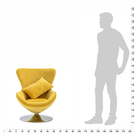 NOVA Fauteuil D'œuf Extrêmement Relaxant Avec Un Coussin De Velours élégant Diverses Couleurs Fauteuil Pivotant En Forme D’œuf Avec Coussin Jaune Velours Couleur : JAUNE 4 NOVA Fauteuil D'œuf Extrêmement Relaxant Avec Un Coussin De Velours élégant Diverses Couleurs Fauteuil Pivotant En Forme D’œuf Avec Coussin Jaune Velours Couleur : JAUNE – Image 2