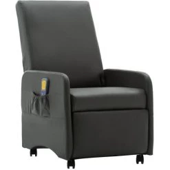 NOVA Écran Massant Réchauffé En équipement écologique Détendez Diverses Couleurs Fauteuil Inclinable De Massage Gris Similicuir Couleur : Gris -Pas Cher Fauteuil Magasin 57092427 3