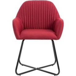 NOVA Chaises De Restauration élégantes En Tissu Avec Accoudoirs Rouges Divers Morceaux Chaises De Salle à Manger 2 Pcs Rouge Bordeaux Tissu Des Modèles : 2 Pcs -Pas Cher Fauteuil Magasin 57092510 5