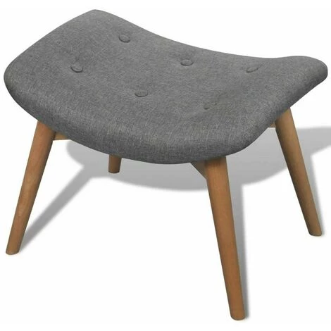 NOVA Fauteuil Avec Une Brèche Et Des Reproches En Bois Gris Fauteuil Avec Repose-pied Gris Tissu 6 NOVA Fauteuil Avec Une Brèche Et Des Reproches En Bois Gris Fauteuil Avec Repose-pied Gris Tissu – Image 4