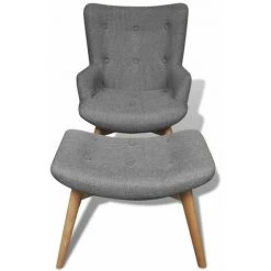 NOVA Fauteuil Avec Une Brèche Et Des Reproches En Bois Gris Fauteuil Avec Repose-pied Gris Tissu 11 NOVA Fauteuil Avec Une Brèche Et Des Reproches En Bois Gris Fauteuil Avec Repose-pied Gris Tissu -Pas Cher Fauteuil Magasin 57094239 5