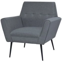 NOVA Canapé De Salon En Fauteuil Fauteuil Gris Clair Acier Et Tissu Couleur : Gris Clair