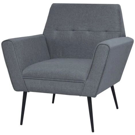 NOVA Canapé De Salon En Fauteuil Fauteuil Gris Clair Acier Et Tissu Couleur : Gris Clair 3 NOVA Canapé De Salon En Fauteuil Fauteuil Gris Clair Acier Et Tissu Couleur : Gris Clair