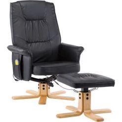 NOVA Affichage De Massage Et Cuir En Cuir En Cuir Plaques De Cuir En Cuir Diverses Couleurs Fauteuil De Massage Avec Repose-pieds Noir Similicuir Couleur : Noir -Pas Cher Fauteuil Magasin 57094476 4