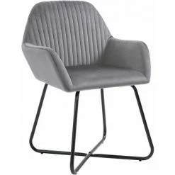 NOVA Chaises De Déjeuner élégantes En Velours Gris Avec Des Tâches De Cuisine Dans Divers Morceaux Chaises De Salle à Manger 2 Pcs Gris Velours Des Modèles : 2 Pcs -Pas Cher Fauteuil Magasin 57094505 3