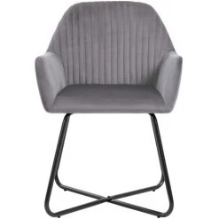 NOVA Chaises De Déjeuner élégantes En Velours Gris Avec Des Tâches De Cuisine Dans Divers Morceaux Chaises De Salle à Manger 2 Pcs Gris Velours Des Modèles : 2 Pcs -Pas Cher Fauteuil Magasin 57094505 4