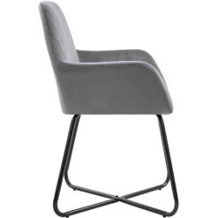 NOVA Chaises De Déjeuner élégantes En Velours Gris Avec Des Tâches De Cuisine Dans Divers Morceaux Chaises De Salle à Manger 2 Pcs Gris Velours Des Modèles : 2 Pcs -Pas Cher Fauteuil Magasin 57094505 5
