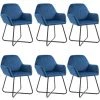NOVA Chaises De Salle à Manger élégantes En Velours Bleu Avec Des Tâches De Cuisine Dans Divers Morceaux Chaises De Salle à Manger 6 Pcs Bleu Velours Des Modèles : 6 PCS