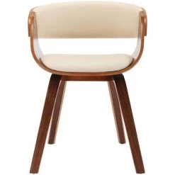 NOVA Chaise De Salle à Manger En écot-plis Et Bois Plié Crème Brun Foncé Divers Modèles Chaise De Salle à Manger Crème Bois Courbé Et Similicuir Des Modèles : 1 PCS -Pas Cher Fauteuil Magasin 57094838 3