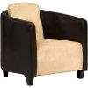 NOVA Fauteuil En Cuir De Chèvre En Cuir Moderne Relaxation En Fauteuil Fauteuil Brun Roux Et Noir Cuir Véritable Couleur : Tanno Et Noir