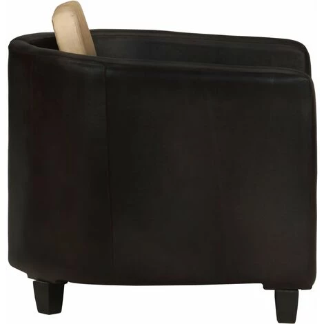 NOVA Fauteuil En Cuir De Chèvre En Cuir Moderne Relaxation En Fauteuil Fauteuil Brun Roux Et Noir Cuir Véritable Couleur : Tanno Et Noir 5 NOVA Fauteuil En Cuir De Chèvre En Cuir Moderne Relaxation En Fauteuil Fauteuil Brun Roux Et Noir Cuir Véritable Couleur : Tanno Et Noir – Image 3