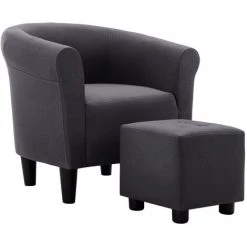 NOVA Fauteuil Avec Repose-pieds Set 2 Pcs En Tissu TV Pour La Relaxation De La Télévision Dans Différentes Couleurs Fauteuil Et Tabouret Noir Tissu Couleur : Noir -Pas Cher Fauteuil Magasin 57095234 2