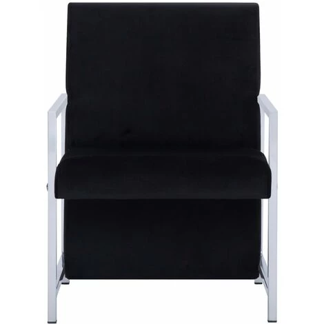 NOVA Fauteuil Avec Des Pieds Chromés En Velours élégant Déchair Fauteuil Avec Pieds En Chrome Noir Velours Couleur : Noir 6 NOVA Fauteuil Avec Des Pieds Chromés En Velours élégant Déchair Fauteuil Avec Pieds En Chrome Noir Velours Couleur : Noir – Image 4