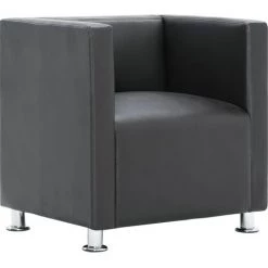 NOVA Fauteuil Cube En éco -reatre De Détente élégante Fauteuil Fauteuil Cube Gris Similicuir Couleur : GRIS -Pas Cher Fauteuil Magasin 57095611 2