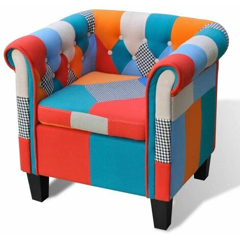NOVA Fauteuil Avec Coussin En Tissu En Fauteuil De Relaxation élégant En Différentes Couleurs Fauteuil Avec Design De Patchwork Tissu Couleur : Multicolore 4 NOVA Fauteuil Avec Coussin En Tissu En Fauteuil De Relaxation élégant En Différentes Couleurs Fauteuil Avec Design De Patchwork Tissu Couleur : Multicolore – Image 2