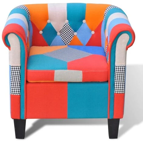 NOVA Fauteuil Avec Coussin En Tissu En Fauteuil De Relaxation élégant En Différentes Couleurs Fauteuil Avec Design De Patchwork Tissu Couleur : Multicolore 5 NOVA Fauteuil Avec Coussin En Tissu En Fauteuil De Relaxation élégant En Différentes Couleurs Fauteuil Avec Design De Patchwork Tissu Couleur : Multicolore – Image 3