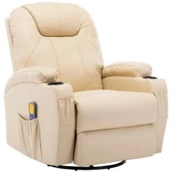NOVA Swing De Fauteuil Fou En écot-piron Avec Différentes Couleurs Télécommande Fauteuil à Bascule De Massage Crème Similicuir Couleur : Crème -Pas Cher Fauteuil Magasin 57096705 2