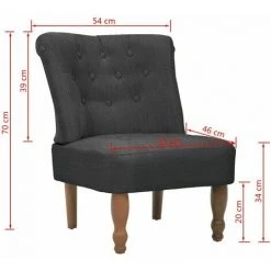 NOVA Fauteuil De Style Français En Tissu Avec Un Tchernnial Matelassé Gris Chaise En Style Français Gris Tissu 10 NOVA Fauteuil De Style Français En Tissu Avec Un Tchernnial Matelassé Gris Chaise En Style Français Gris Tissu -Pas Cher Fauteuil Magasin 57097121 4