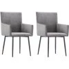 NOVA Chaises De Salle à Manger Avec Accoudoirs En Velours Gris Diverses Pièces Chaises De Salle à Manger Avec Accoudoirs 2 Pcs Gris Velours Des Modèles : 2 Pcs -Pas Cher Fauteuil Magasin 57097197 1