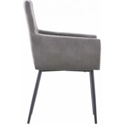NOVA Chaises De Salle à Manger Avec Accoudoirs En Velours Gris Diverses Pièces Chaises De Salle à Manger Avec Accoudoirs 2 Pcs Gris Velours Des Modèles : 2 Pcs -Pas Cher Fauteuil Magasin 57097197 4