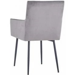 NOVA Chaises De Salle à Manger Avec Accoudoirs En Velours Gris Diverses Pièces Chaises De Salle à Manger Avec Accoudoirs 2 Pcs Gris Velours Des Modèles : 2 Pcs -Pas Cher Fauteuil Magasin 57097197 5