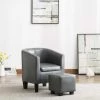 NOVA Pozzetto Fauteuil Avec Reprenages écologiques En Fauteuil Fauteuil Avec Repose-pied Gris Similicuir Couleur : Gris -Pas Cher Fauteuil Magasin 57097492 1
