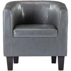 NOVA Pozzetto Fauteuil Avec Reprenages écologiques En Fauteuil Fauteuil Avec Repose-pied Gris Similicuir Couleur : Gris -Pas Cher Fauteuil Magasin 57097492 5