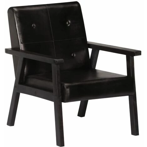 NOVA Real Chèvre En Cuir En Bois Avec Des Accoudoirs Relaxant Diverses Couleurs Fauteuil Noir Cuir Véritable Couleur : NOIR 3 NOVA Real Chèvre En Cuir En Bois Avec Des Accoudoirs Relaxant Diverses Couleurs Fauteuil Noir Cuir Véritable Couleur : NOIR