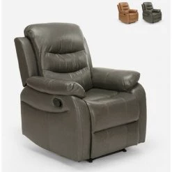 LE ROI DU RELAX Fauteuil Inclinable Relaxant Pour Repose-pieds Salon Personnes âgées Panama Lux | Couleur: Gris